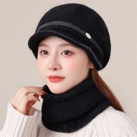 Women's Basic Solid Color Curved Eaves Wool Cap sku image 2