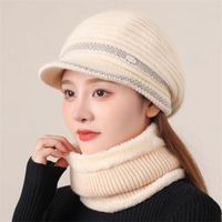 Women's Basic Solid Color Curved Eaves Wool Cap main image 1