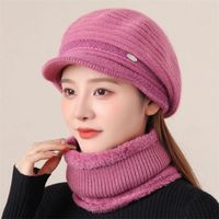 Women's Basic Solid Color Curved Eaves Wool Cap sku image 4