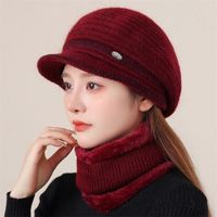 Women's Basic Solid Color Curved Eaves Wool Cap main image 4