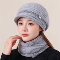 Women's Basic Solid Color Curved Eaves Wool Cap main image 3