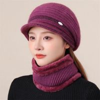 Women's Basic Solid Color Curved Eaves Wool Cap sku image 5
