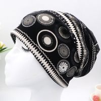 Unisex Retro Bohemian Geometric Printing Eaveless Beanie Hat sku image 3