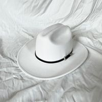 Men's Elegant Solid Color Curved Eaves Fedora Hat sku image 2