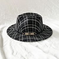 Women's Elegant Stripe Big Eaves Fedora Hat main image 4