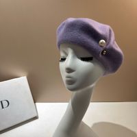 Women's Elegant Basic Simple Style Solid Color Eaveless Beret Hat main image 4