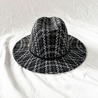 Women's Elegant Stripe Big Eaves Fedora Hat main image 3