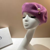 امرأة أنيق الأساسي أسلوب بسيط اللون الصامد إفيلس قبعة البيريه sku image 11
