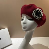 امرأة أنيق حلو اللون الصامد زهور إفيلس قبعة البيريه sku image 10