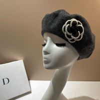 Women's Elegant Sweet Solid Color Flowers Eaveless Beret Hat main image 4