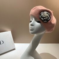 امرأة أنيق حلو اللون الصامد زهور إفيلس قبعة البيريه sku image 5