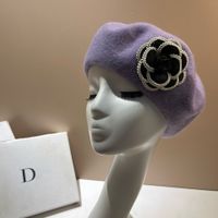 امرأة أنيق حلو اللون الصامد زهور إفيلس قبعة البيريه sku image 12