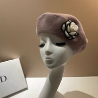 Women's Elegant Sweet Solid Color Flowers Eaveless Beret Hat sku image 9