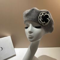 امرأة أنيق حلو اللون الصامد زهور إفيلس قبعة البيريه sku image 3