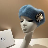 امرأة أنيق حلو اللون الصامد زهور إفيلس قبعة البيريه sku image 19