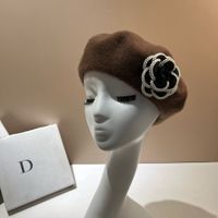 امرأة أنيق حلو اللون الصامد زهور إفيلس قبعة البيريه sku image 15