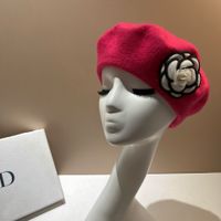 امرأة أنيق حلو اللون الصامد زهور إفيلس قبعة البيريه sku image 7