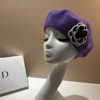 امرأة أنيق حلو اللون الصامد زهور إفيلس قبعة البيريه sku image 14