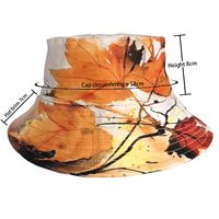 Women's Simple Style Maple Leaf Printing Big Eaves Bucket Hat main image 2