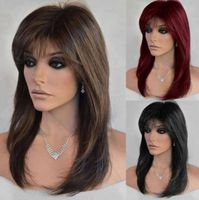 Unisex Simple Style Multicolor Casual High Temperature Wire Side Fringe Long Straight Hair Wig Net sku image 1