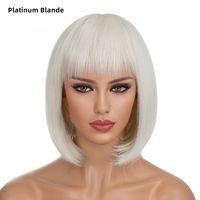 Frau Einfacher Stil Mehrfarbig Lässig Hochtemperaturdraht Knalleffekte Kurzes Glattes Haar Perückennetz sku image 8