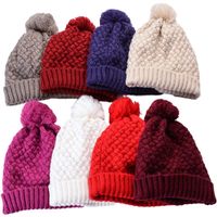 Women's Simple Style Solid Color Pom Poms Flat Eaves Wool Cap main image 1