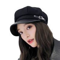 Women's Sweet Solid Color Curved Eaves Beret Hat main image 3