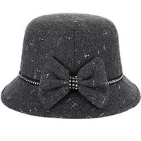 Women's Korean Style Stripe Bowknot Flat Eaves Bucket Hat main image 4