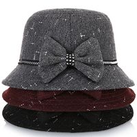 Women's Korean Style Stripe Bowknot Flat Eaves Bucket Hat main image 3