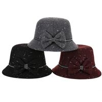 Women's Korean Style Stripe Bowknot Flat Eaves Bucket Hat main image 2