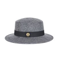 Unisex Elegant Solid Color Flat Eaves Fedora Hat sku image 16