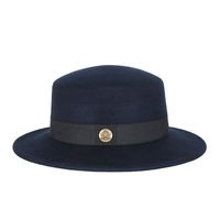 Unisex Elegant Solid Color Flat Eaves Fedora Hat sku image 9