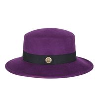 Unisex Elegant Solid Color Flat Eaves Fedora Hat sku image 4