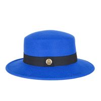 Unisex Elegant Solid Color Flat Eaves Fedora Hat sku image 3