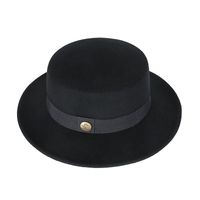 Unisex Elegant Solid Color Flat Eaves Fedora Hat main image 6