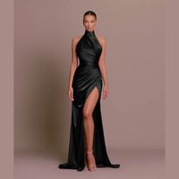 Women's Party Dress Elegant Sexy Standing Collar Sleeveless Solid Color Maxi Long Dress Banquet Party main image 2