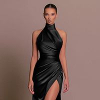 Women's Party Dress Elegant Sexy Standing Collar Sleeveless Solid Color Maxi Long Dress Banquet Party main image 4