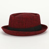 Hommes Rétro Couleur Unie Sertissage Chapeau Fédora main image 4