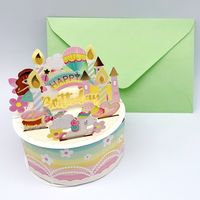Birthday Cartoon Style Cake Paper Party Street Card sku image 4