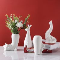 Simple Style Cat Ceramics Ornaments Vase Artificial Decorations main image 1