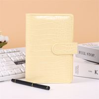 1 Piece Solid Color Learning Imitation Leather Wood-free Paper Business Notebook main image 4