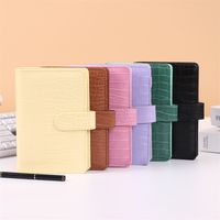 1 Piece Solid Color Learning Imitation Leather Wood-free Paper Business Notebook main image 1