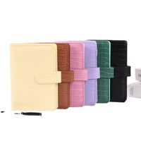 1 Piece Solid Color Learning Imitation Leather Wood-free Paper Business Notebook main image 3