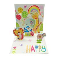 Children's Day Cartoon Style Animal Paper Party Street Card sku image 2