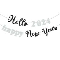 New Year Classic Style Letter Glitter Paper Party Colored Ribbons sku image 6