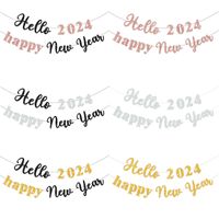 New Year Classic Style Letter Glitter Paper Party Colored Ribbons main image 4