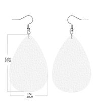 1 Pair French Style Letter Printing PU Leather Drop Earrings main image 2