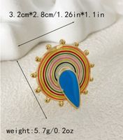 304 Stainless Steel 14K Gold Plated Elegant Lady Simple Style Enamel Plating Water Droplets Open Rings main image 2