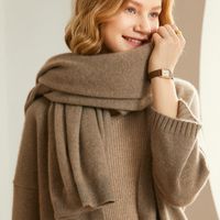 Women's Elegant Solid Color Artificial Wool Shawl main image 3