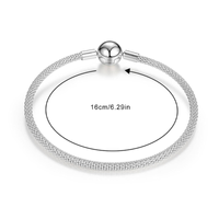Simple Style Commute Round Sterling Silver Plating Silver Plated Bracelets sku image 6